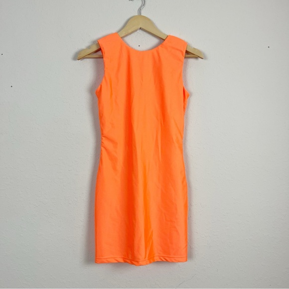 Effie Kats Anadi Neon Orange Mini Dress Size Medium - Picture 3 of 8